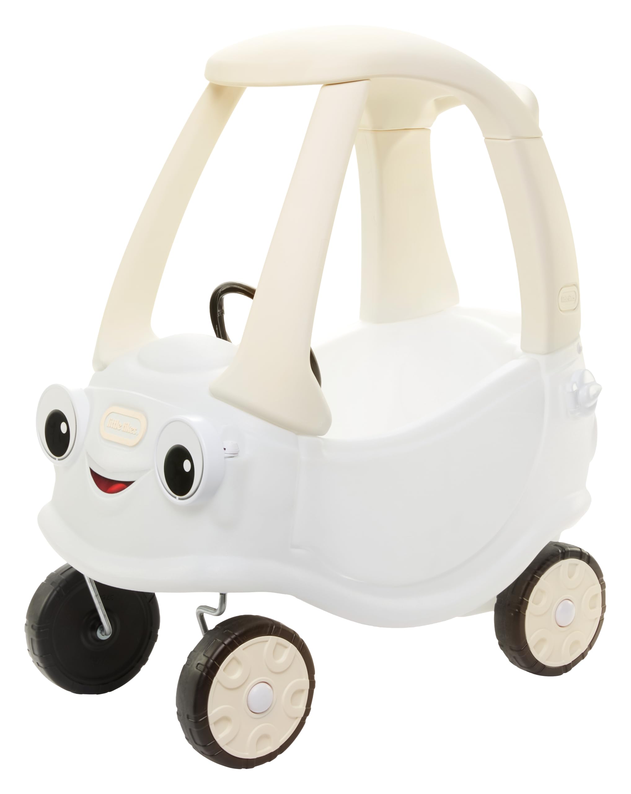 Little Tikes Cloud Collection Cozy Coupe – White, Classic Foot-to-Floor Ride-On Car, Working Door, Steering Wheel, Horn, Removable Floorboard, Indoor/Outdoor Push Car, Toddlers 18 Months to 5 Years