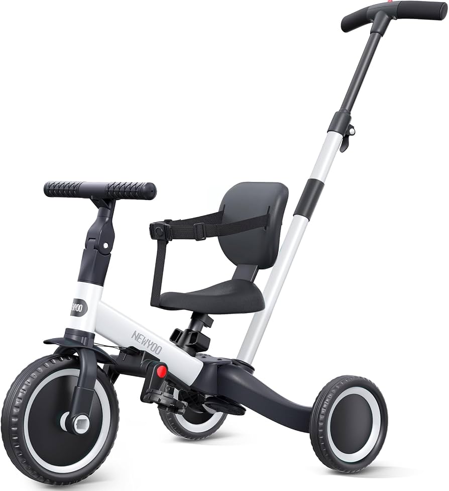 Deal: newyoo TR007 5-in-1 Tricycle for Toddlers 1-3, Toddler Bike, Birthday Gift | Toddler Trike with Push Handle Lets Parents Steer and Converts to Balance Bike, Fun Outdoor Toy for Boys and Girls, Khaki