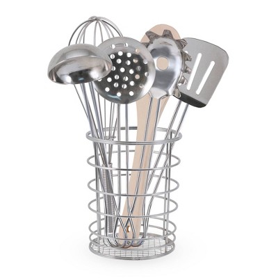 Melissa & Doug Stir and Serve Cooking Utensils (7pc) - Stainless Steel and Wood: Pretend Kitchen Accessories Set